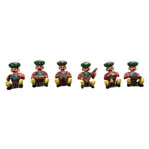 Antique Rajasthani Musician Figurines Set of 6 Bawla